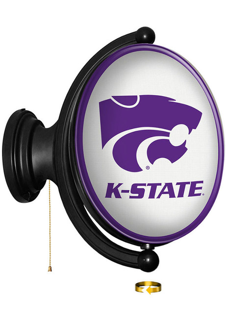 Purple K-State Wildcats Oval Rotating Lighted Sign