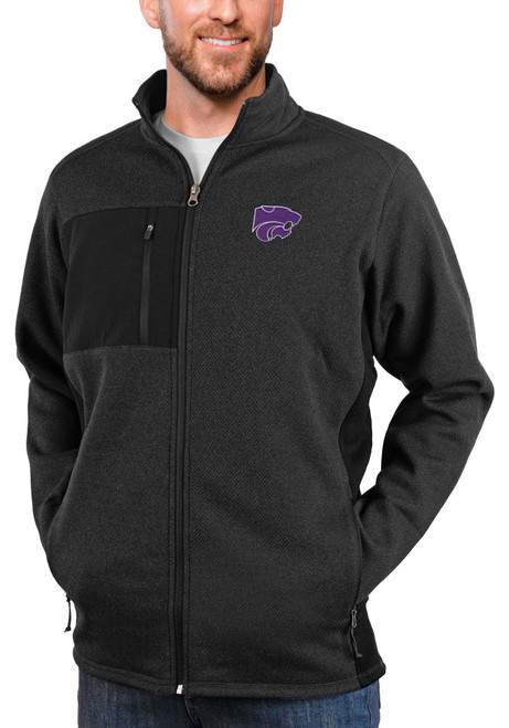 Mens K-State Wildcats Black Antigua Course Medium Weight Jacket