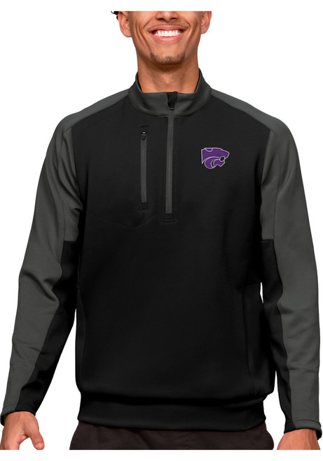 Mens K-State Wildcats Black Antigua Team 1/4 Zip Pullover