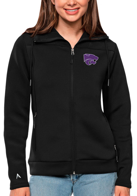 Womens K-State Wildcats Black Antigua Protect Medium Weight Jacket