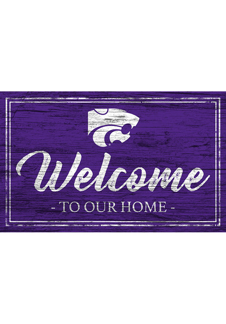Purple K-State Wildcats Welcome to our Home 6x12 Sign