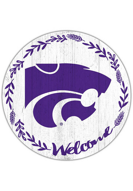Purple K-State Wildcats Welcome Circle Sign