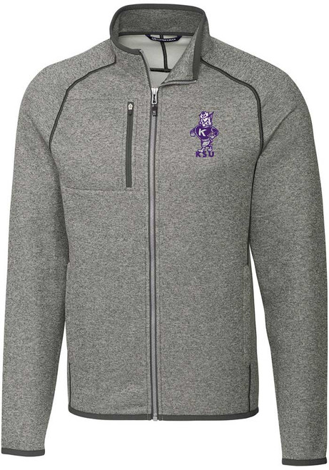 Grey K-State Wildcats Cutter and Buck Mens Willie Vault Big and Tall Light Weight Jacket