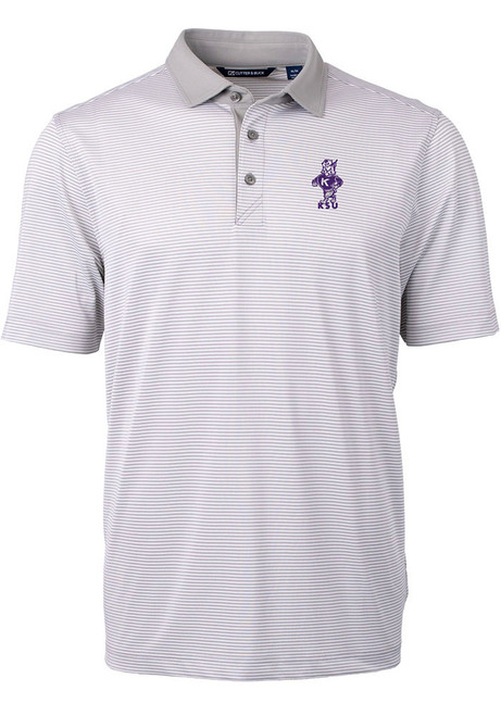 Mens K-State Wildcats Grey Cutter and Buck Virtue Eco Pique Vault Big and Tall Polos Shirt