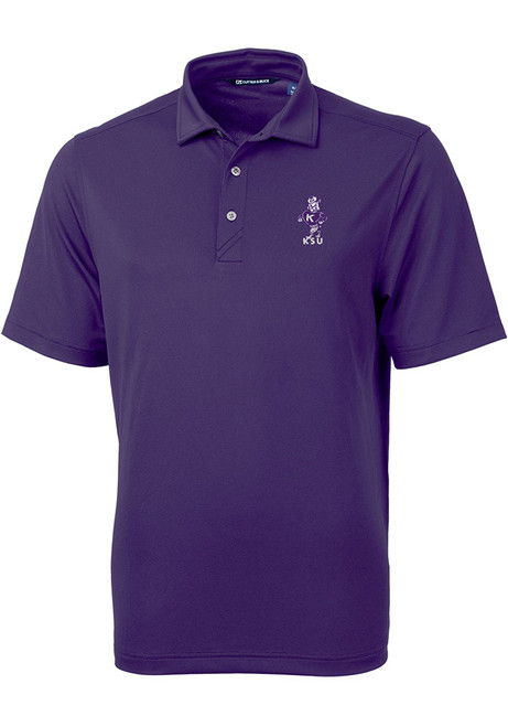 Mens K-State Wildcats Purple Cutter and Buck Virtue Eco Pique Vault Big and Tall Polos Shirt