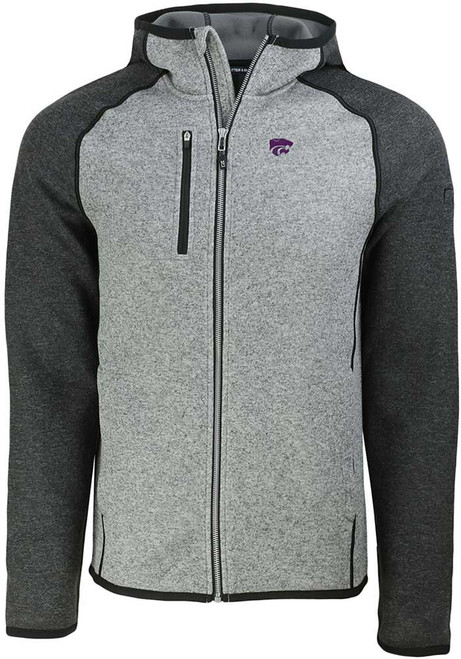 Mens K-State Wildcats Grey Cutter and Buck Mainsail Light Weight Jacket