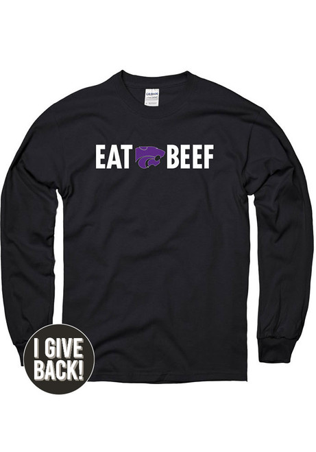 Mens Black K-State Wildcats Eat Beef Tee