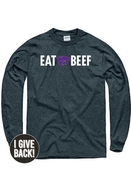 Mens Grey K-State Wildcats Eat Beef Tee