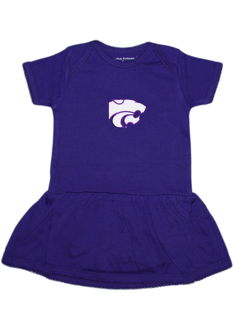 Baby Girls Purple K-State Wildcats Picot Short Sleeve Dress