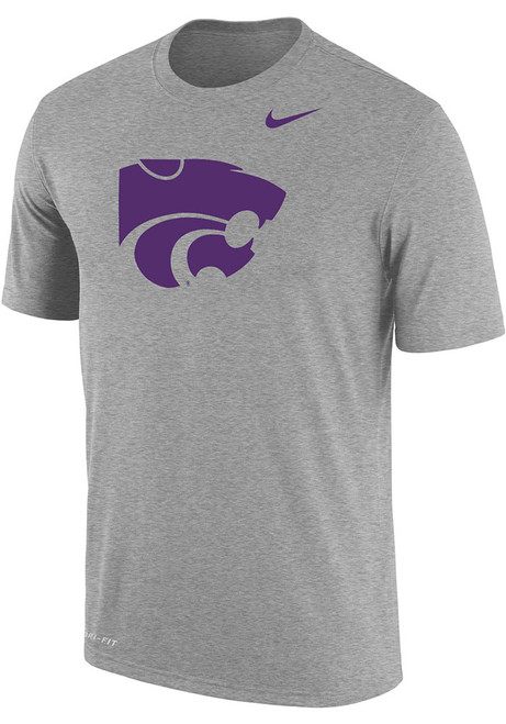 K-State Wildcats Grey Nike Logo Short Sleeve T Shirt