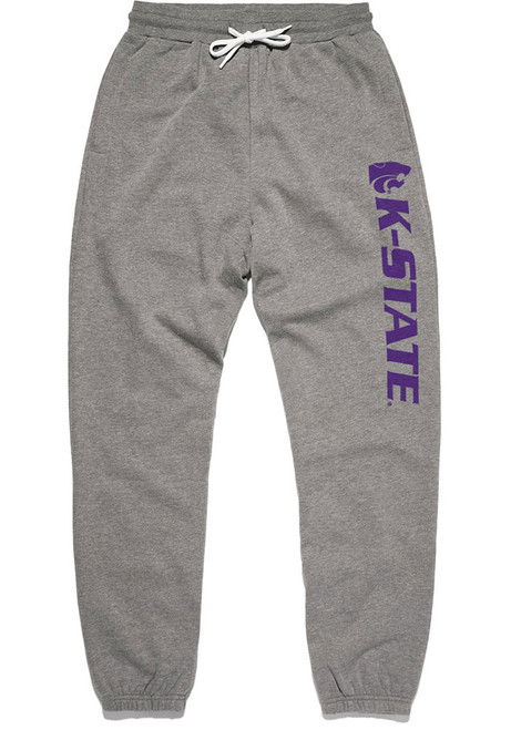 Mens K-State Wildcats Grey Charlie Hustle PE Fashion Sweatpants