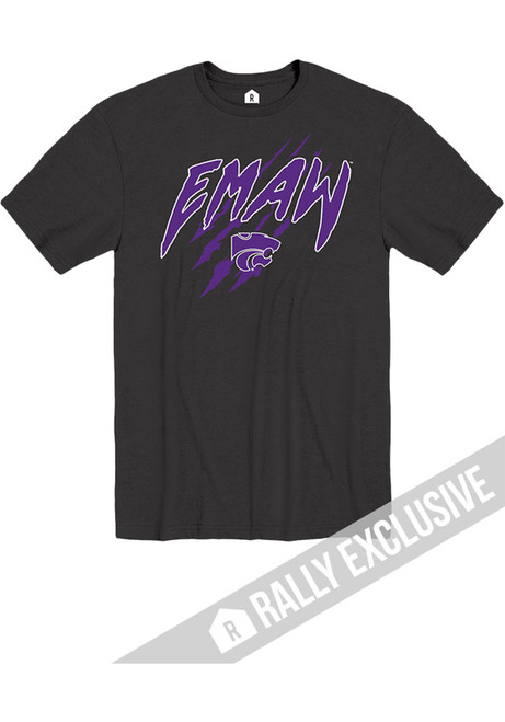 K-State Wildcats Black Rally EMAW Claw Short Sleeve Fashion T Shirt