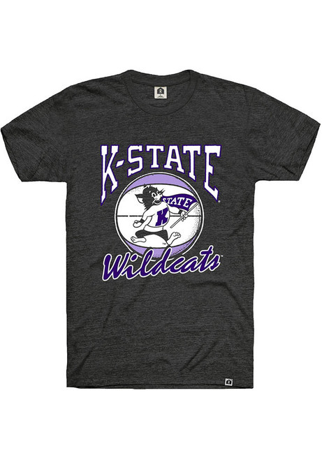 K-State Wildcats Black Rally Willie Basketball Short Sleeve Fashion T Shirt