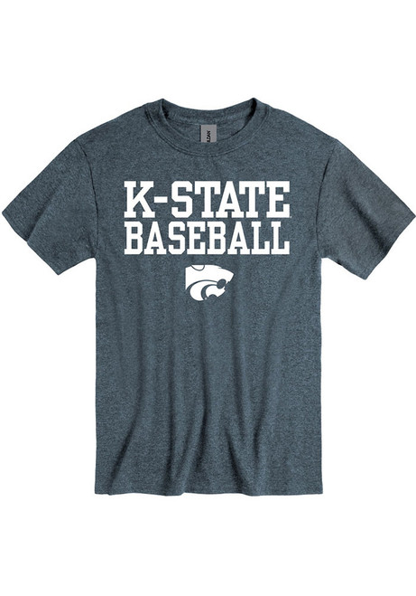 K-State Wildcats Baseball Short Sleeve T Shirt - Charcoal
