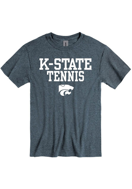 K-State Wildcats Tennis Short Sleeve T Shirt - Charcoal