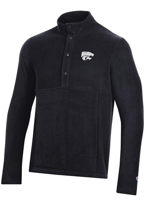 Mens K-State Wildcats Black Champion Explorer Snap 1/4 Zip Pullover