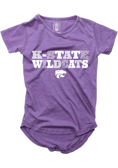Girls Purple K-State Wildcats Burn Out Short Sleeve T-Shirt