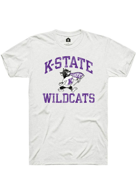 K-State Wildcats White Rally Number One Design Willie Short Sleeve Fashion T Shirt