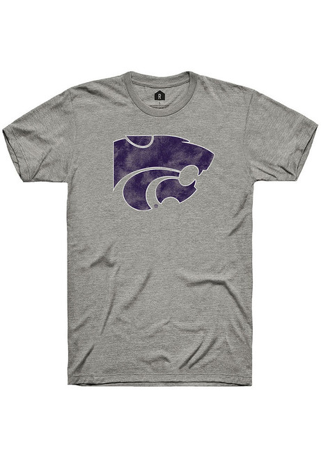 K-State Wildcats Charcoal Rally Distressed Power Cat Short Sleeve Fashion T Shirt
