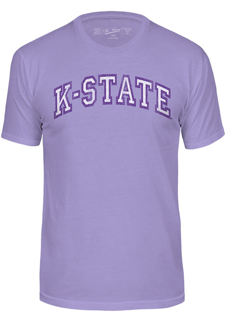 K-State Wildcats Arch Block Letter Short Sleeve T Shirt - Lavender