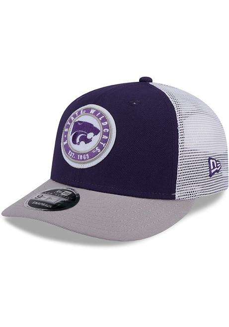 New Era Purple K-State Wildcats Throwback 3T Circular Trucker LP 9FIFTY Adjustable Hat