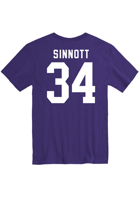 Ben Sinnott Rally Mens Purple K-State Wildcats Football Name and Number Player T Shirt