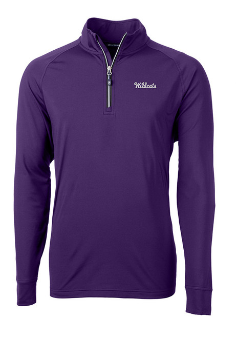 Mens K-State Wildcats Purple Cutter and Buck Adapt Stretch 1/4 Zip Pullover