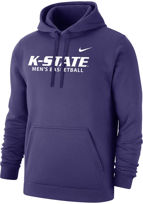 Mens K-State Wildcats Purple Nike Stacked Mens Basketball Hooded Sweatshirt