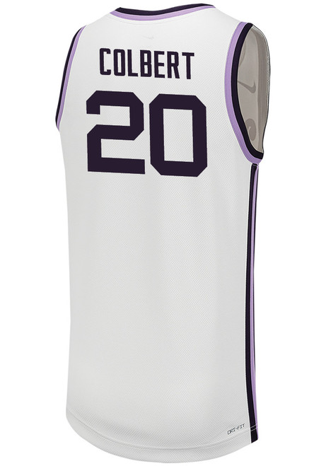 Jerrell Colbert Mens White K-State Wildcats Replica Name And Number Basketball Jersey