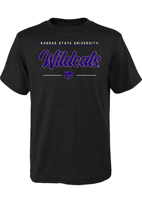Youth Black K-State Wildcats Institutions Slogan Short Sleeve T-Shirt