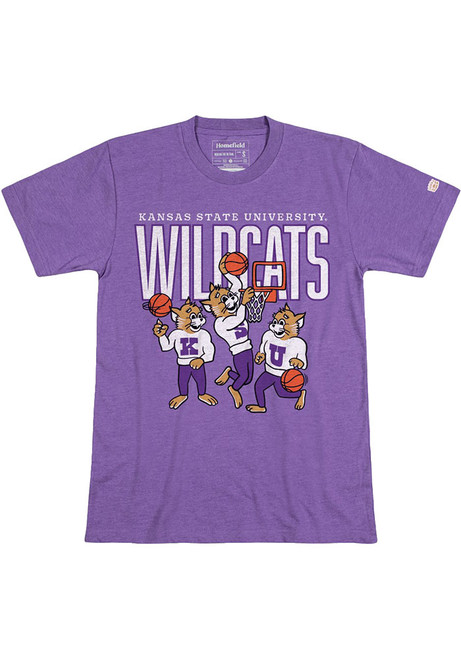 K-State Wildcats Purple Homefield Basketball Dunking Short Sleeve Fashion T Shirt