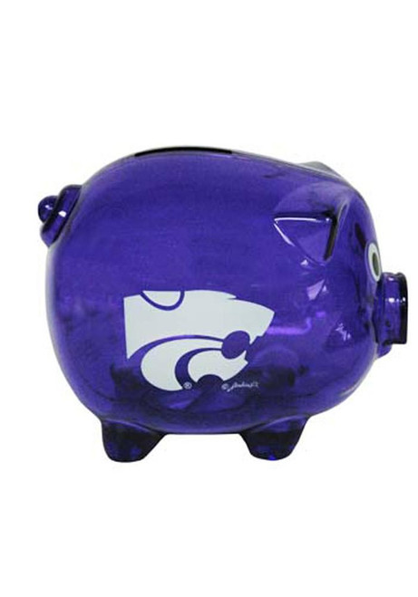 Purple K-State Wildcats Purple Clear Piggy Bank