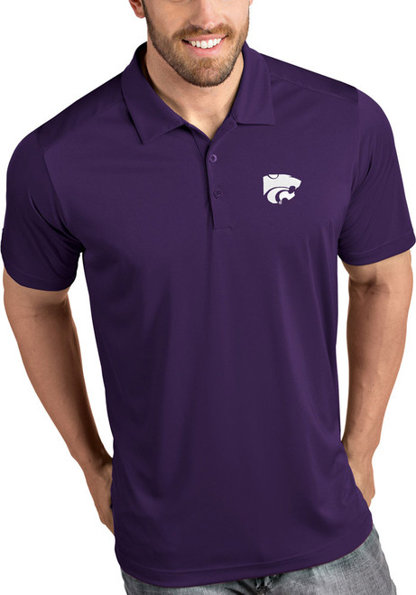 Mens K-State Wildcats Purple Antigua Tribute Short Sleeve Polo Shirt