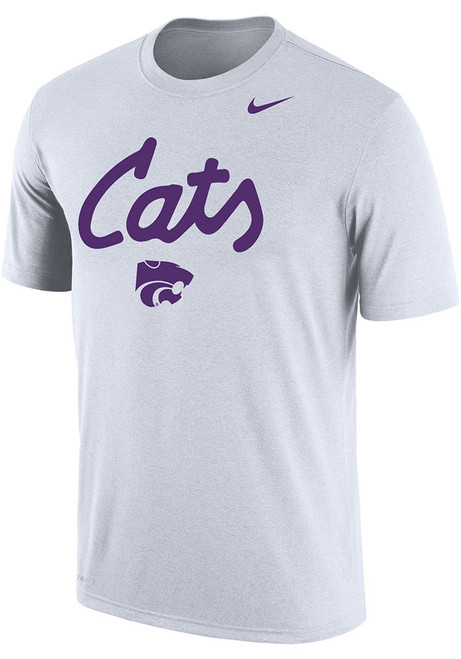 K-State Wildcats White Nike Dri-FIT Cats Script Short Sleeve T Shirt