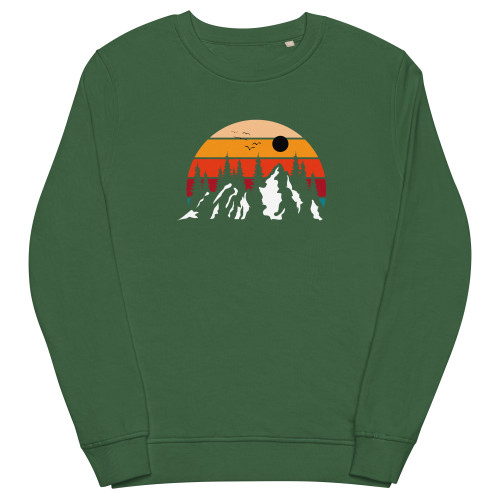 Our Land Sweatshirt Indigenous designed sustainable clothing featuring unique patterns and colors crafted by talented artisans.