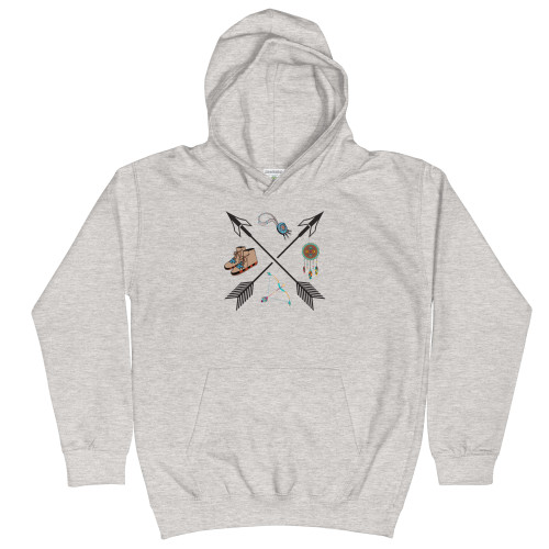 Pathways Kids Hoodie Indigenous-designed children's clothing featuring cultural prints and designs.