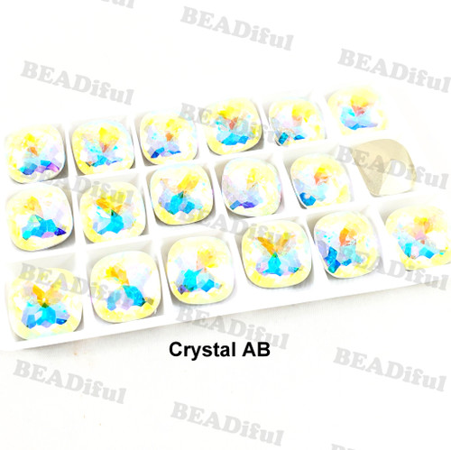 Crystal fancy stone dome square 18mm