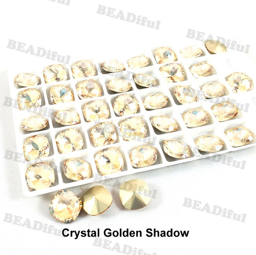 Crystal fancy stone dome square 12mm Crystal Golden Shadow