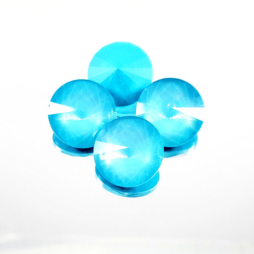 Crystal Round Stone Rivoli 14mm Aqua Aurora Crystal Round Stone Rivoli 14mm Aqua Aurora