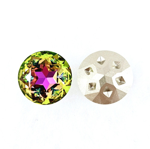 Crystal Chaton 'Star Meteorite' series. 18mm Round, Vitrail Rose Crystal Chaton 'Star Meteorite' series. 18mm Round, Vitrail Rose