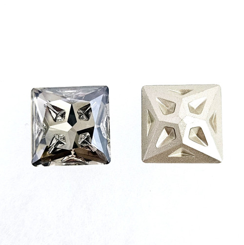 Crystal Square stone 'Star Meteorite' series. 18x18mm. Satin