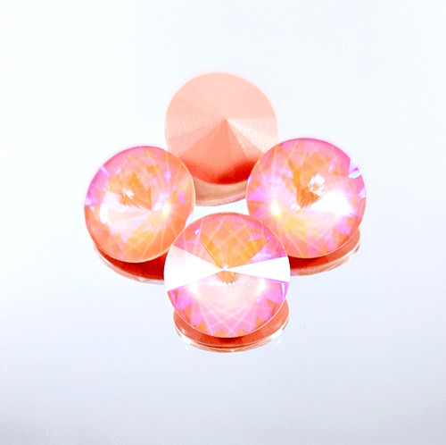 Crystal Round Stone Rivoli 14mm Ultra AB Lt Peach Crystal Round Stone Rivoli 14mm Ultra AB Lt Peach