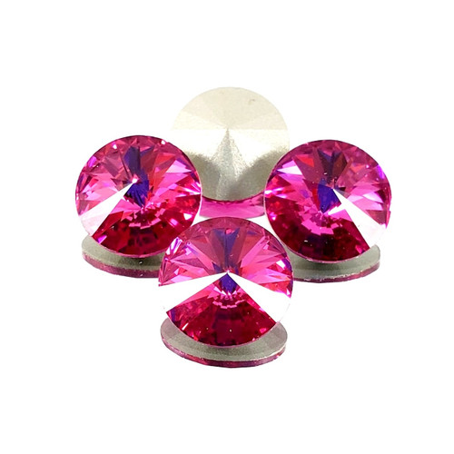 Crystal Round Stone Rivoli 14mm Fuchsia