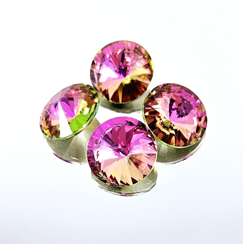 Crystal Round Stone Rivoli 14mm Vitrail Rose