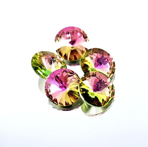 Crystal Round Stone 12mm Rivoli Vitrail Rose Crystal Round Stone 12mm Rivoli Vitrail Rose