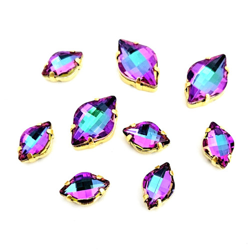Crystal Lemon Stone with claw setting, Heliotrope, 12x19mm Crystal Lemon Stone with claw setting, Heliotrope, 12x19mm