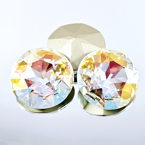 Crystal Round Stone 27mm Chaton Crystal Aurora Rose Crystal Round Stone 27mm Chaton Crystal Aurora Rose
