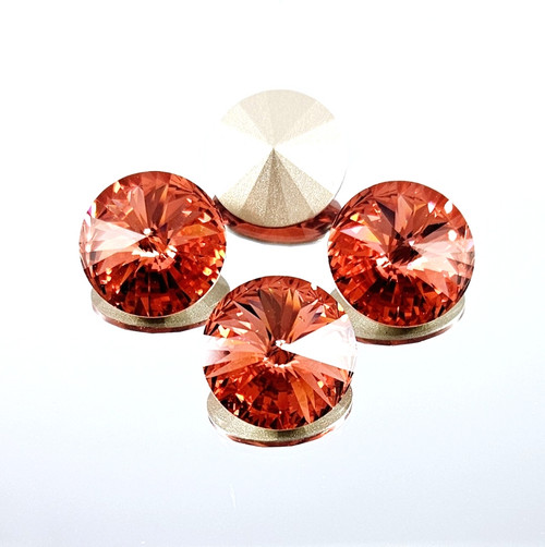 Crystal round stone Rivoli 14mm Padparadscha