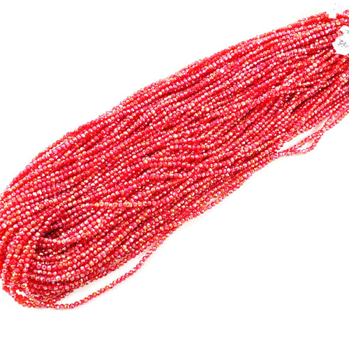 Chinese crystal glass beads 3mm faceted round. Lt Siam AB . Chinese crystal glass beads 3mm faceted round. Lt Siam AB .