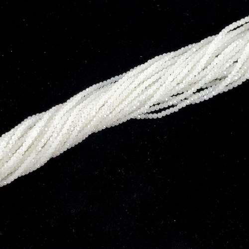 Chinese crystal glass beads 3mm faceted round. White Opal Luster Chinese crystal glass beads 3mm faceted round. White Opal Luster